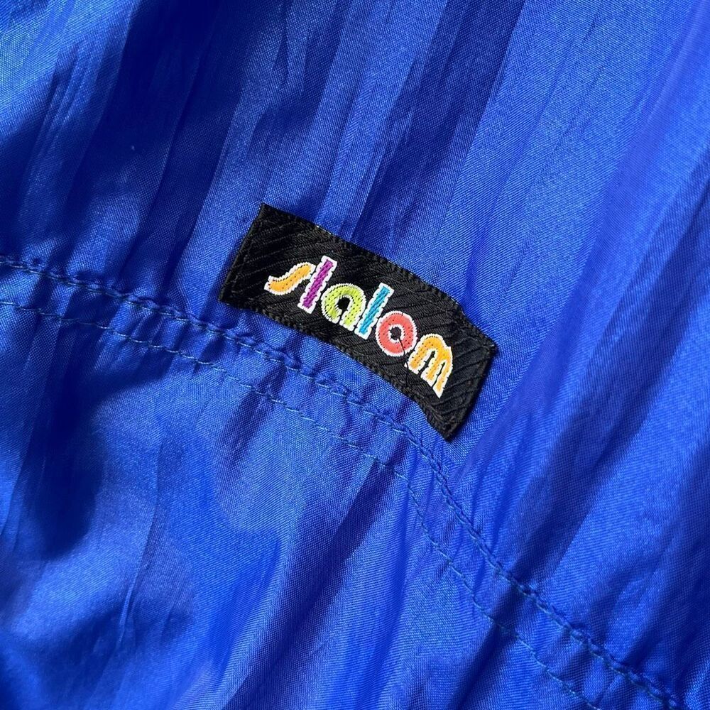 VTG Slalom Colorblock Ski Jacket USA Blue Purple Pink Nylon Zip L Unisex - Picture 6 of 10